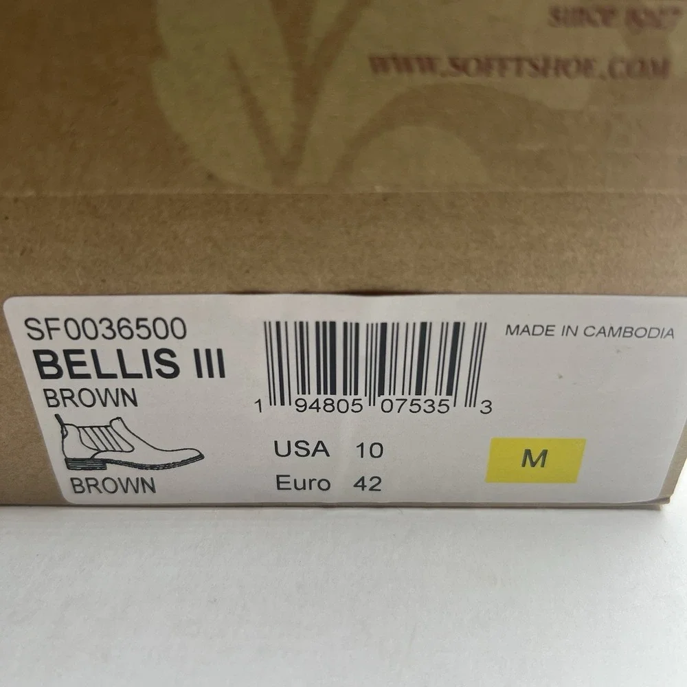 Sofft Bellis III Brown Waterproof Suede Ankle Chelsea Boots Women 10 SF0036500